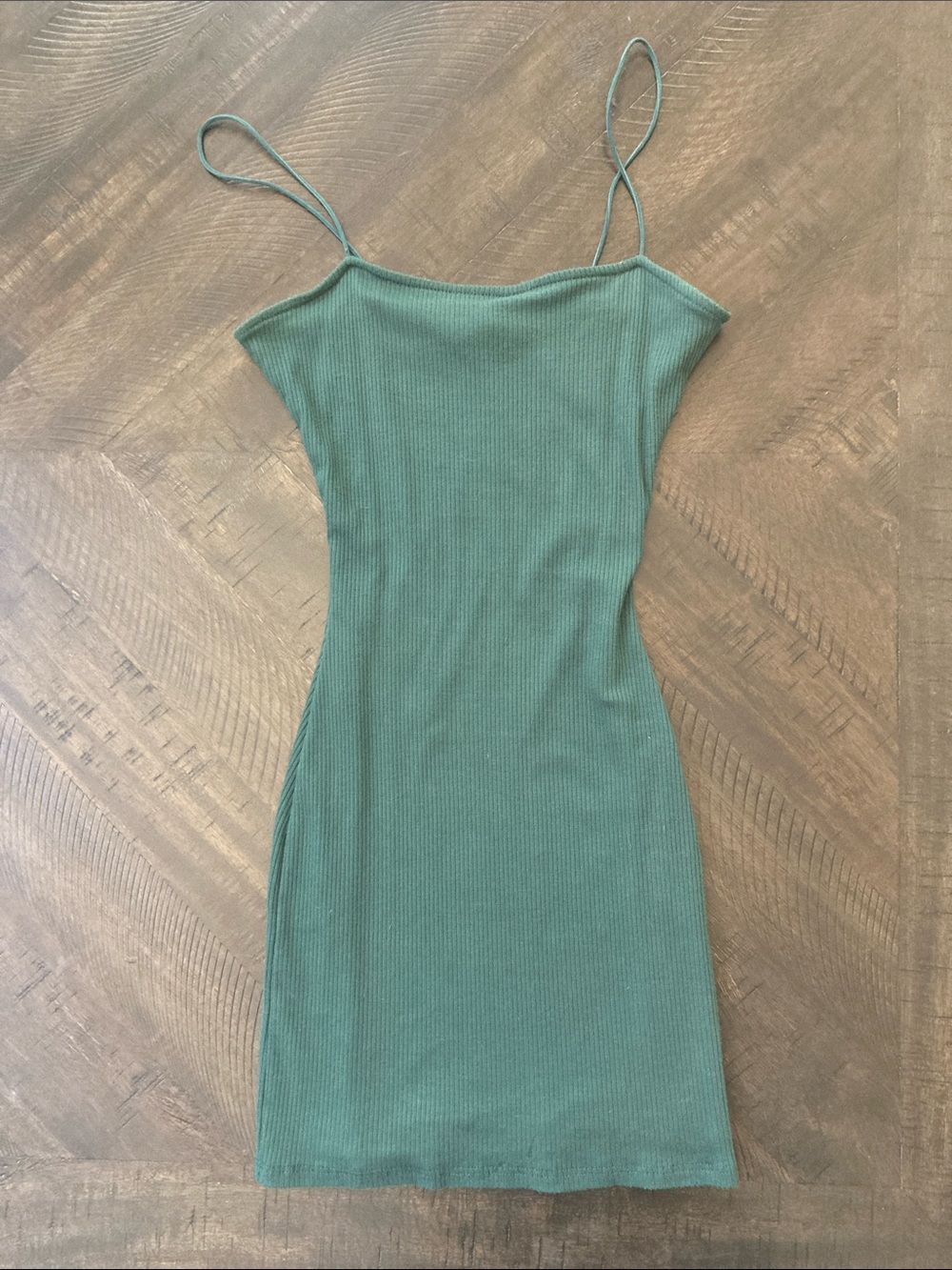 Windsor Green Classic Ribbed Slip Dress